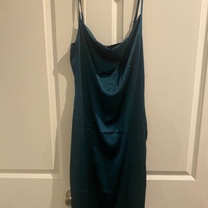 Teal Satin Dress